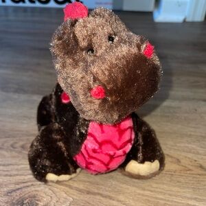 Brown and Pink Plush dinosaur Toy WEBKINZ